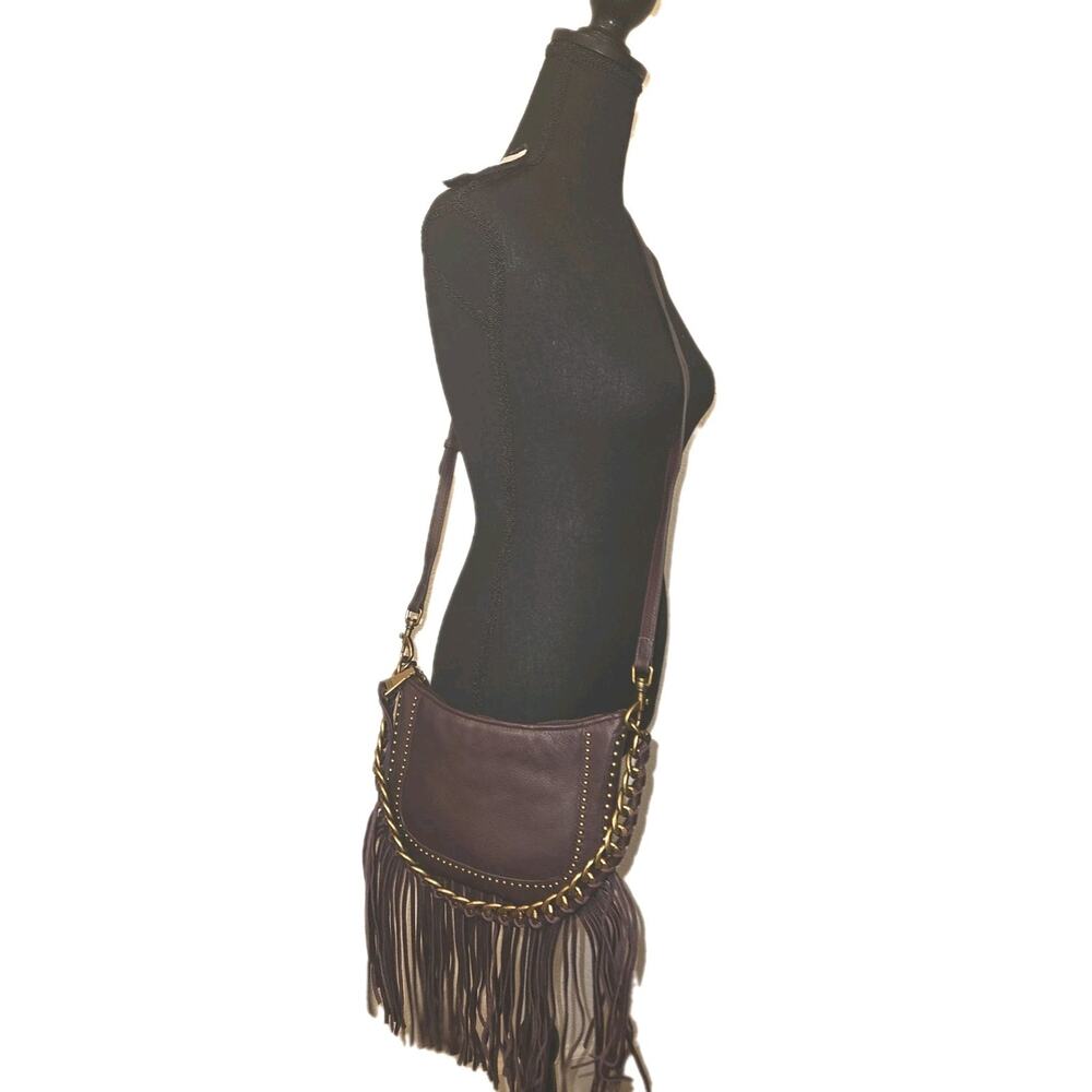 New Aimee Kestenberg Take Me Out Fringe Leather Crossbody Handbag 9.5x6.5 - Picture 2 of 10